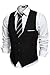 Coofandy Men's V-neck Sleeveless Slim Fit Jacket Casual Suit Vests, Type-01 Black, Large