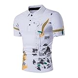 Men's Tee,Neartime Slim Sports Short Sleeve Casual Polo Shirt T-shirts Tops (M, White)