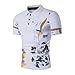 Men's Tee,Neartime Slim Sports Short Sleeve Casual Polo Shirt T-shirts Tops (M, White)