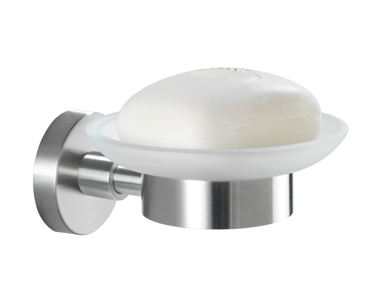 WENKO 19611100 Soap tray Bosio, Metal Stainless steel, 11 x 5.5 x 13 cm, Matt โ image 1
