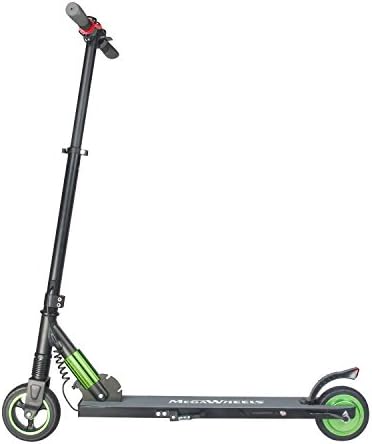 MegaWheels Foldable Electric Scooter, 5-8 Miles Long-Range Battery, Up to 14 mph, Portable E-Scooter Easy Fold-n-Carry Design, Ultra-Lightweight for Adult & Teen