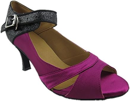 Shoesland W642 Women's Peep Toe Chunky Heel Salsa Tango Ballroom Latin Dance Dance Shoes