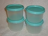 Tupperware Snack Cup 4 Oz Set of 4 with Mint Green Seals
