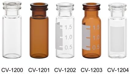 CHEMGLA - Vial Autosampler HPLC 2.0mL Large Opening Clear w/ White Grad. Spot- 12x32mm 11mm CR/SR, PK100