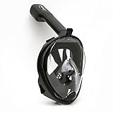 Full Face Snorkel Mask with GoPro Mount - Swimming Mask Snorkeling Set for Kids & Adults with 180° View - Comfortable & Clear Anti Fog Design Includes Easy Breathe Drain Valve - Long Tube