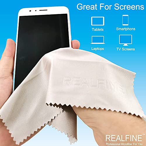 REALFINE Eyeglass Cleaner with Individual Reusable Pouch, Safe for All
