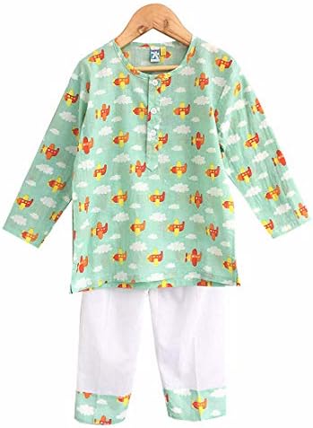 Frangipani Kids Aeroplane Print Kurta Style Pyjama Set