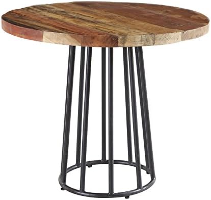 Indian Hub Coastal Round Dining Table, Reclaimed Wood, Natural, One size