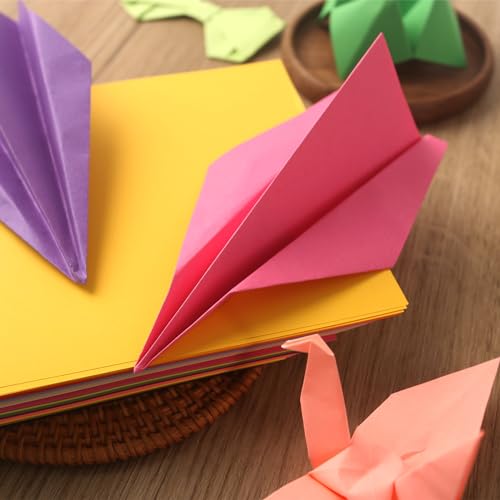 Koogel 250 Sheets Oragami Paper for Kids, 6 x 6 Inch Colored Craft Paper Double Sided Square Paper Easy Fold Paper for Beginners Arts and Crafts