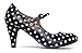 Pixie Mary Jane Kitten Heel, Black/White Polka Dot, 8 B(M) US