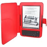 CE Compass Faux Leather Cover for Kindle 3 (Red)