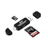 CLWHJ SD Card Reader/SD Card Adapter SD/Micro SD Card Reader/Micro OTG/USB 2.0 Multi-Function Card Reader/Writer for PC & Laptop & Smart Phones & Tablets-Black