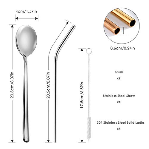 iFCOW Edelstahl-Besteck-Set, 10-teilig, tragbar, wiederverwendbar, Besteck-Set für Camping, Picknick, inklusive… – Bild 5