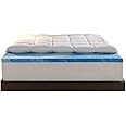 Sleep Innovations Dual Layer 4 Inch Memory Foam Mattress Topper, King Size, Medium Support, 2 Inch Cooling Gel Memory Foam Plus 2 Inch Pillow Top Cover
