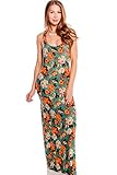 LOLLI COUTURE FLORAL PRINT SCOOP NECKLINE SLEEVELESS RACER BACK CASUAL MAXI DRESS M greenfloral