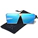 LKEYE - Unique Oversize Shield Vintage Square Sunglasses LK1705 Gold Frame/Blue Lens