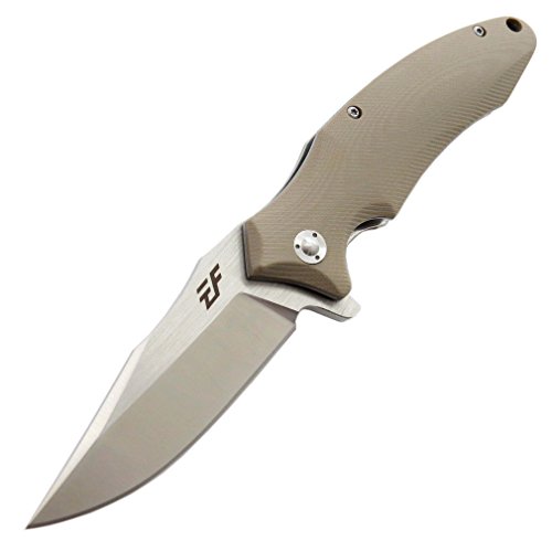 Eafengrow EF339 Folding Knife D2 Blade and G10 Handle with Clip Folding Camping Knives Outdoor Tactical Pocket Knives (Desert)