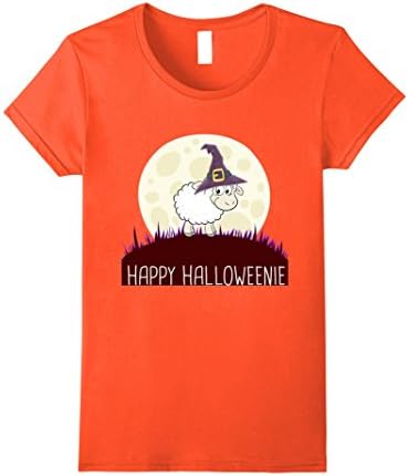 Womens Happy Halloweenie With My Sheep, Best Gift For Sheep Lover Medium Orange
