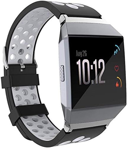 uiphgjwexzv Fitbit Ionic Watch Band, Two - Toned Breathable Silicone Sport Watch Band Adjustable Replacement Accessories with Buckle for Fitbit Ionic Smart Watch