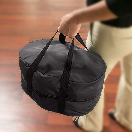 Oval Casserole Carrier Travel Bag for 7-Quart Accomodates Most Capacity Slow Cookers Easilyslow Cookers Thermal Material Allows for Transportation of Hot and Cold Meals with Interior Lid Strap Black - Thumbnail 3