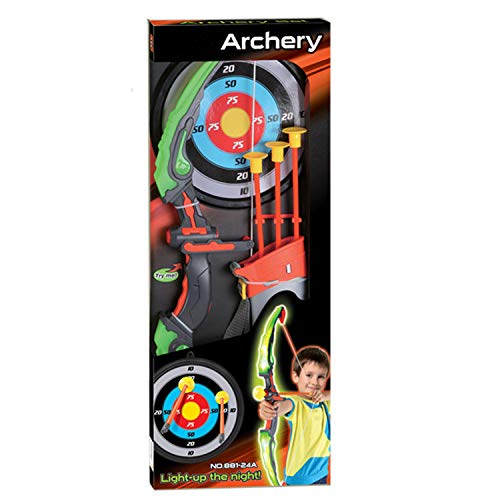 image for Fstop Labs 2 Pack Set Kids Archery Bow Arrow Toy Set with Targets, Suc