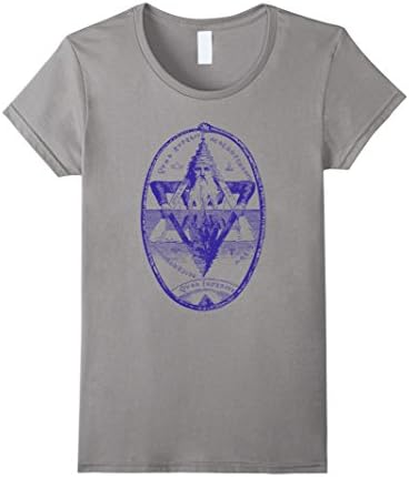 Women's Black Magic Star T-Shirt. Occult Magic Black Star Punk Tee Large Slate