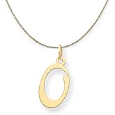 The Black Bow 14k Yellow Gold, Sophia, Sm Script Initial O Necklace