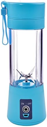 2018 [Upgraded Version] Portable Juicer Cup Personal Size Eletric Rechargeable Mixer USB Juice Blender 380ml 6 Blades in 3D for Superb mixing for Traveling Working Outdoors (blue)