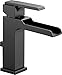 Delta 568LF-BLMPU Ara Single-Handle Waterfall Bathroom Faucet with Metal Drain Assembly, Matte Black