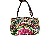 Embroidered Women Handbags Flower Embroidery Ethnic Shoulder Bags Hmong Tote (Classic Flower Style)