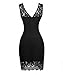 Swiland Women Sleeveless Lace Flora Vintage Black Cocktail Dress for Party