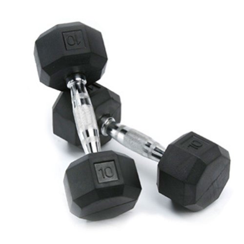 Spri de luxe rubber dumbbells (sold as set of 2) (10-pound) (759026461691)