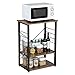 VASAGLE Vintage Kitchen Storage Shelf,Microwave Oven Stand with Metal Frame and 6 Hooks, Multifunctional Shelves in the Kitchen, Living Room, Wood Look, UKKS60X