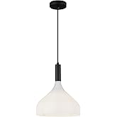 Alora Mood PD532312MBOP Belleview Pendant, 1-Light 1 Watts, Matte Black/Opal Glass