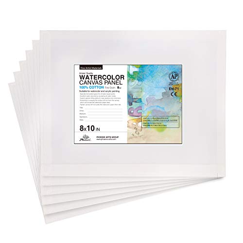 PHOENIX Watercolor Painting Canvas Panels 8x10 Inch/6 Pack Triple
