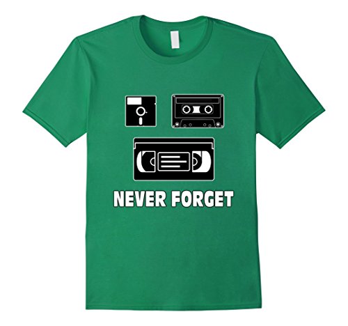 Men's Funny Gift Idea Retro Music Never Forget T-Shirt 70s 80s 90s XL Kelly Green