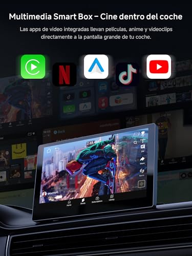 ATOTODIRECT Wireless CarPlay Android Auto Adapter, CarPlay AI Box for CP/AA by Cable, 2G+16G, Dual WiFi and Bluetooth Hub IoT, BLE, for Netflix/Youtube/TF Card, DriveChat AI Voice, CB4A