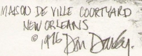 Maison De Ville Courtyard Don Davey New Orleans Matted Art