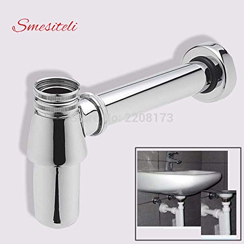 Ochoos Factory Direct Modern Style Brass Chrome Finish Bathroom Basin Sink Tap Bottle Trap Drain Kit Waste P-trap - (Color: Clear)