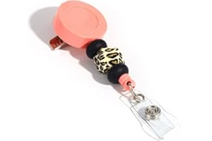 Lantintop Silicone Bead Retractable Badge Holders Shape Pumpkin Devil Ghost Cute Badge Reel for Doctor Nurse Teacher ID Badge