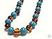 Amber Teething Necklace for Babies, GIA Certified, Baltic Amber, Natural Remedy for Swollen, Drooling & Teething Pain, Cognac/Turquoise