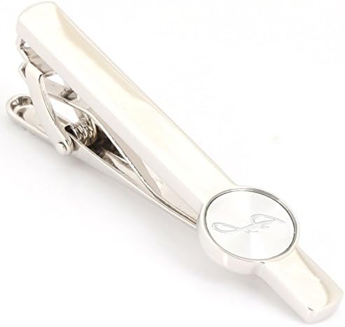 Men's Fashion Necktie Tie Clips Bar Silver Initial Letter A-Z (J)