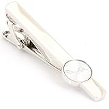 Men's Fashion Necktie Tie Clips Bar Silver Initial Letter A-Z (J)
