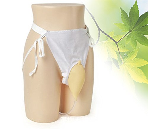 zinnor Urinal Bag Pee Bag, 1000ml Portable Wearable Urinal Urine Bag Collector Toilet Elastic Waistband Incontinence Aid Bathroom (Male Urine Bag)