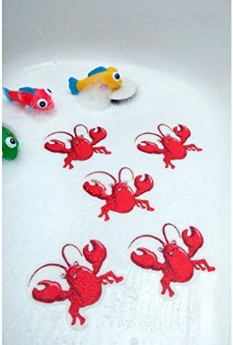 Kids Bathtub Appliques - Lobster Tub Tattoos Shower Decals Kids Babies Treads Non-Slip Applique Stickers Bathroom Mat