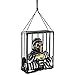 HollyHOME Halloween Decoration Hanging Caged Animated Jail Prisoner Skeleton Terror Decoration Flashing Light up Prop Toy