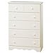 South Shore Summer Breeze 5-Drawer Chest, White Wash