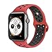 AdMaster Compatible with Apple Watch Bands 42mm 44mm,Soft Silicone Replacement Wristband Compatible with iWatch Series 1/2/3/4 - S/M Red/Black
