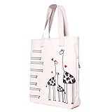 Andes Art Print Classic Multi Pocket Canvas Zip Shoulder Bag, The Giraffe Family
