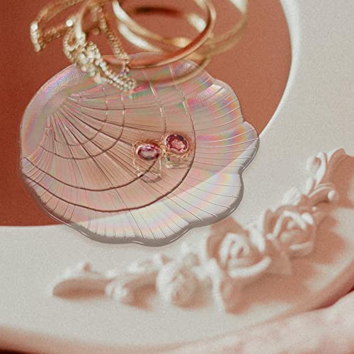 BESTOYARD Ring Holder Shell Bowl Ring Jewelry Holder Glass